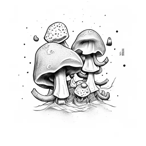 ninja mushroom warrior tattoo design idea