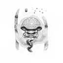 ninja mushroom warrior tattoo design idea