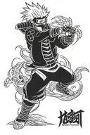 Kakashi Chidori attacks Kakashi Susanoo tattoo design idea