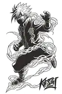 Kakashi Chidori attacks Kakashi Susanoo tattoo design idea