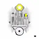 A new-school design featuring Batman's utility belt filled with police officer tools like a flashlight and handcuffs tattoo design idea