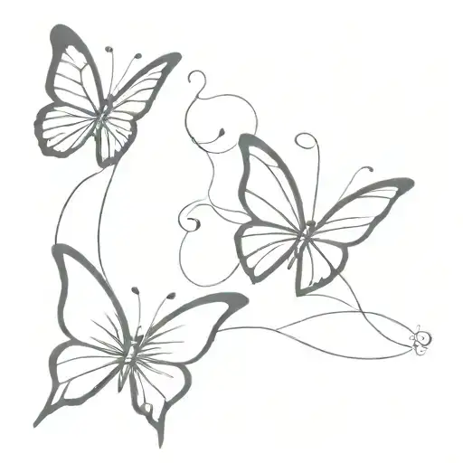 two butterflies flying tattoo design idea
