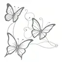 two butterflies flying tattoo design idea