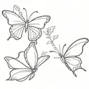 two butterflies flying tattoo design idea