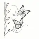 two butterflies flying tattoo design idea