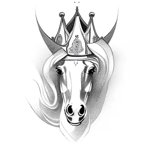 horse shoe with the name prince and a crown  tattoo design idea