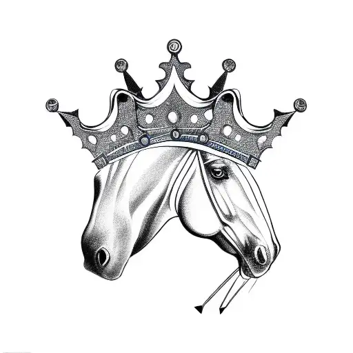 horse shoe with a crown  tattoo design idea
