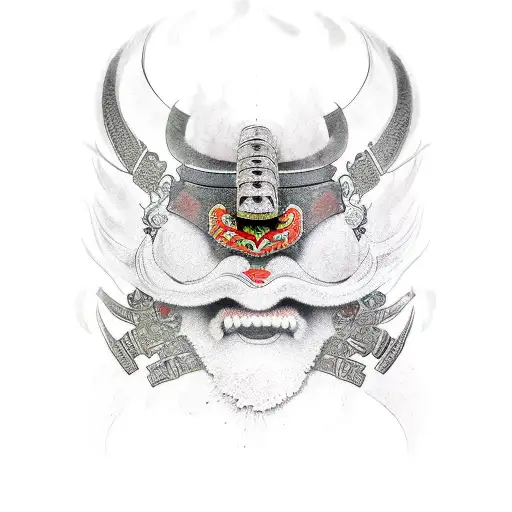 samurai de kimono tattoo design idea