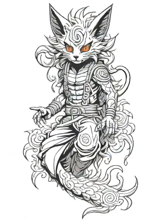 naruto kurama mode all body tattoo design idea