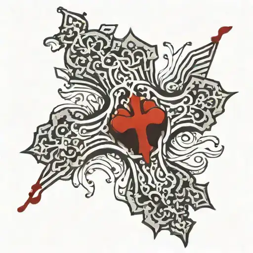 orthodox cross blood dripping   tattoo design idea