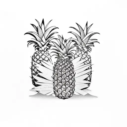 Pineapple, palmtrees, reloop 8000 mk2,  tattoo design idea