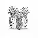 Pineapple, palmtrees, reloop 8000 mk2,  tattoo design idea