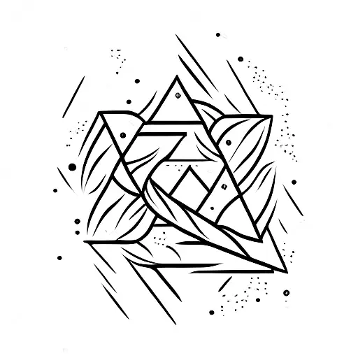 four elements air water earth fire in triangles tattoo design idea