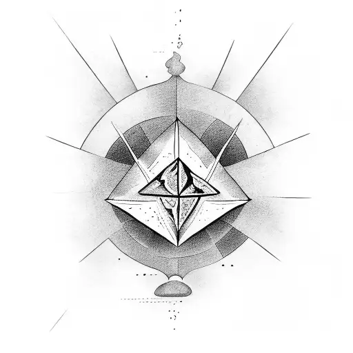 four elements air water earth fire in triangles tattoo design idea