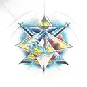 four elements air water earth fire in triangles tattoo design idea