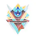 four elements air water earth fire in triangles tattoo design idea