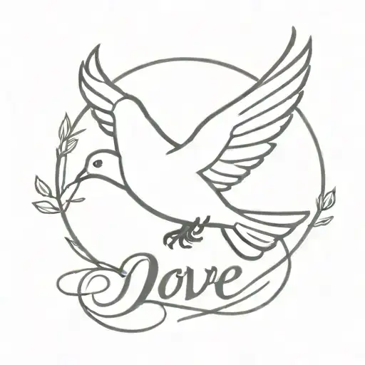 dove with date, 1971 and initals CB tattoo design idea