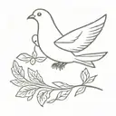 dove with date, 1971 and initals CB tattoo design idea