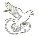 dove with date, 1971 and initals CB tattoo design idea