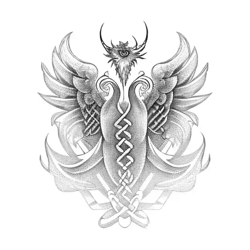 celtic Phoenix  tattoo design idea