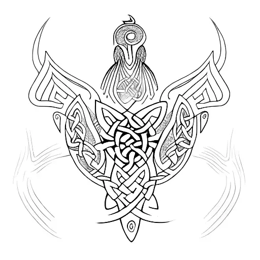 celtic Phoenix  tattoo design idea