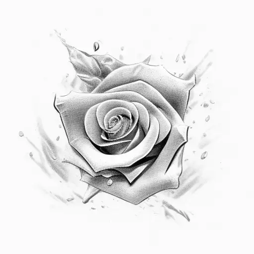 hundred dollar rose tattoo design idea
