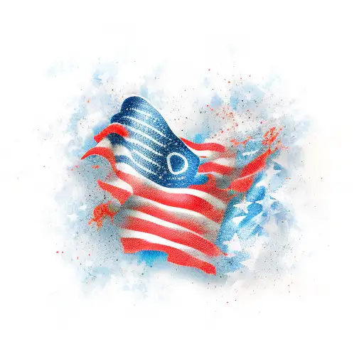 torn american flag tattoo design idea