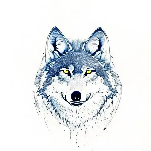 I want a mountain range. include a wolf, elk by water. eagle in sky tattoo design idea