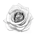 A sketch-style microphone surrounded by roses and the word 'Respect' tattoo design idea
