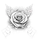 moutains disney roses doves pink ribbon tattoo design idea
