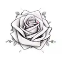 moutains disney roses doves pink ribbon tattoo design idea