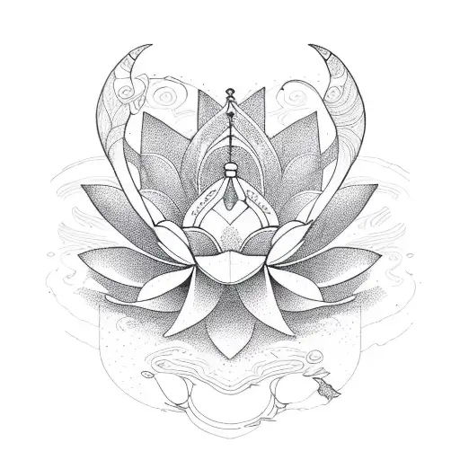 lotus flower Sagittarius  tattoo design idea