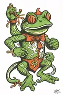 boxing frog tattoo design idea