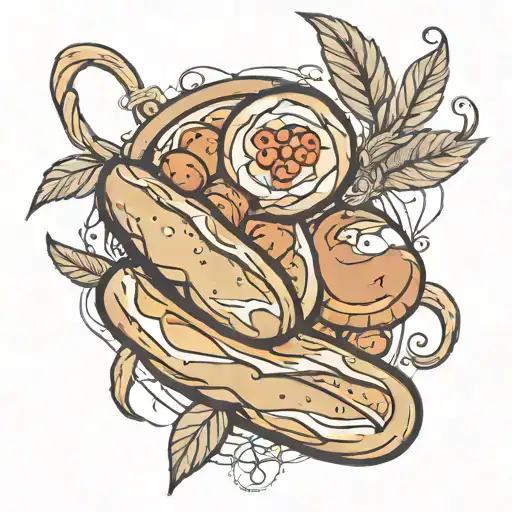 bread tattoo design idea