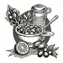 meal of olives tattoo design idea