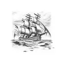 kraken sinking pirate ship tattoo design idea
