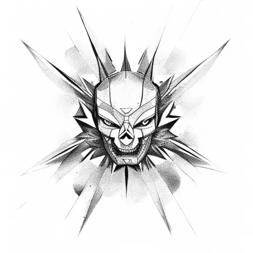 persona caminando  con sombra demonio tattoo design idea