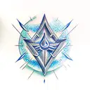 arrow in blue flames  tattoo design idea