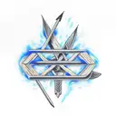 arrow in blue flames  tattoo design idea