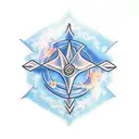 arrow in blue flames  tattoo design idea