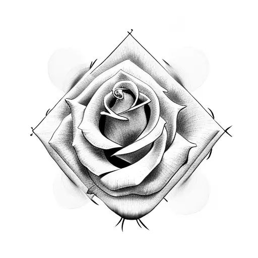 rose with last name tattoo design idea