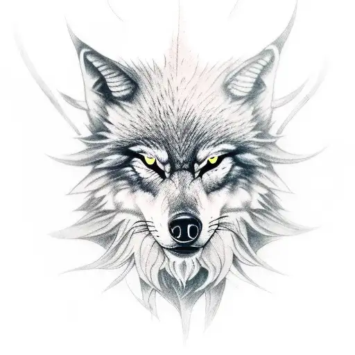 leshy witcher wolf tattoo design idea