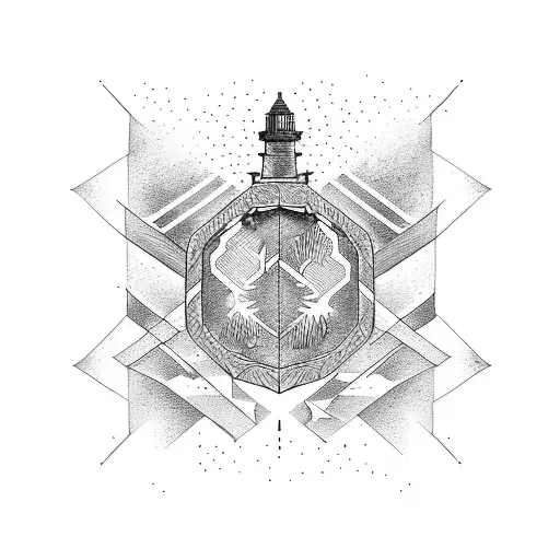 adhd lighthouse tattoo design idea