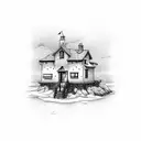 adhd lighthouse tattoo design idea