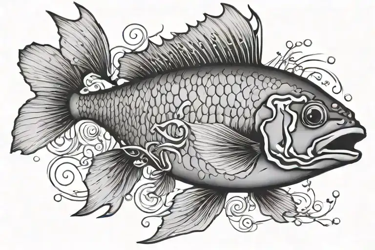 blackthorn fish tattoo design idea