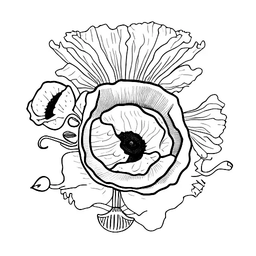poppy with "worthy of love" next to it tattoo design idea