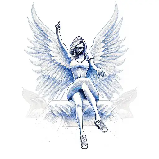 mercy angels and a date tattoo design idea
