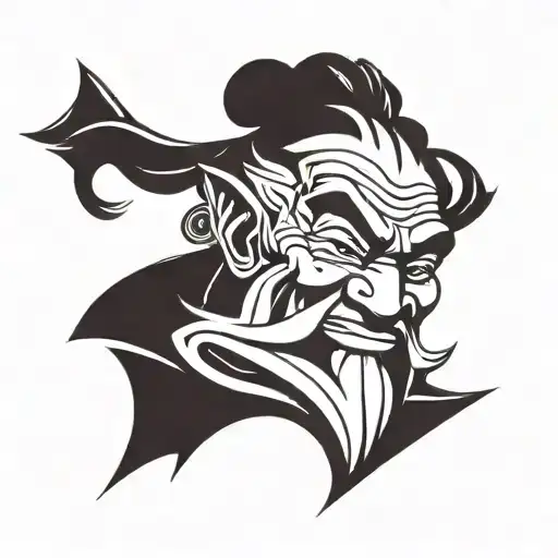 uncle iroh smiling tattoo design idea