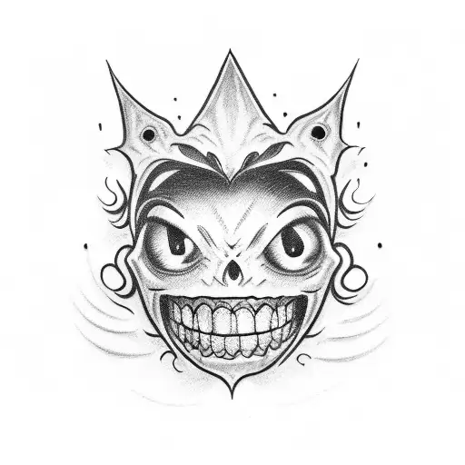 vampire fangs smile doodle tattoo design idea