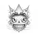 vampire fangs smile doodle tattoo design idea